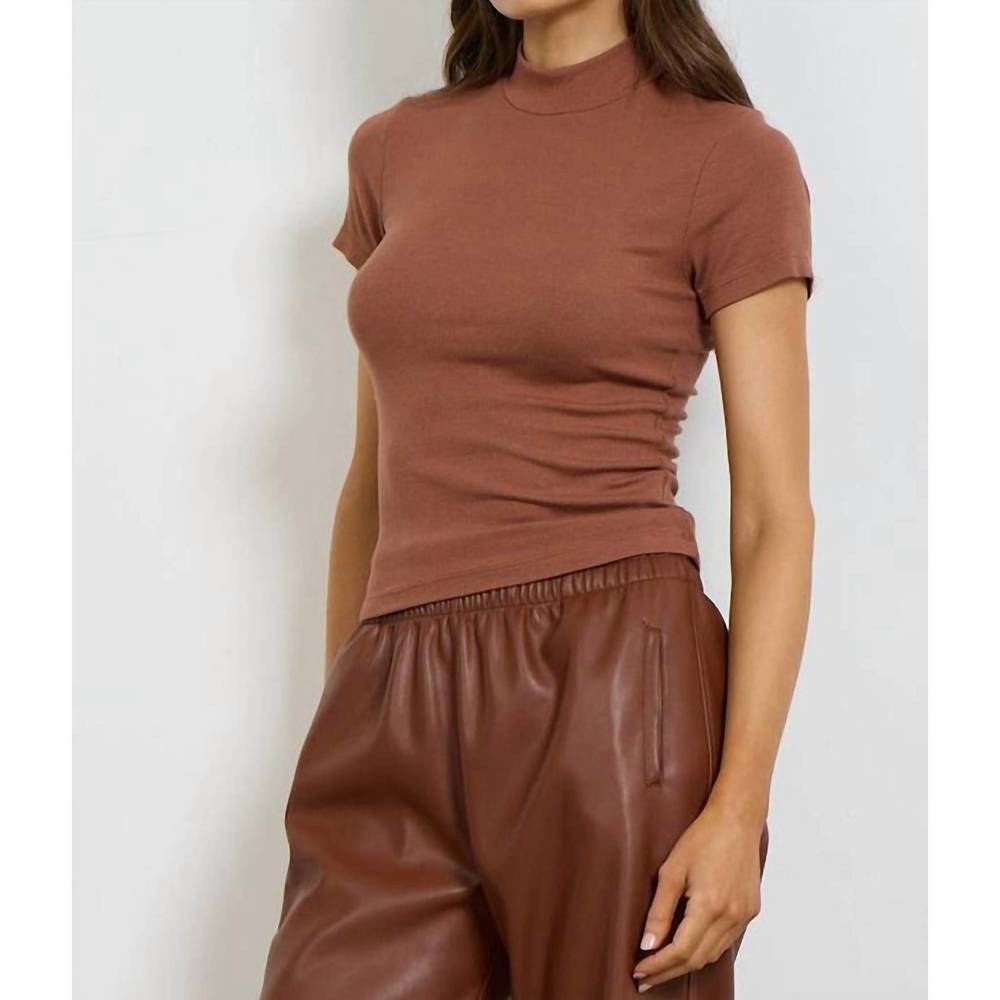 NEW LAMADE bailey tee top in cognac